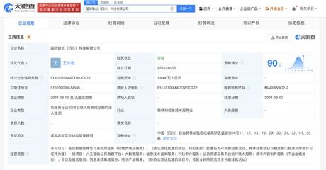 国研科技集团在四川成立数创公司 注册资本1.3亿加持科技中介服务新赛道